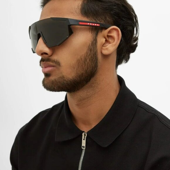 Prada Linea Rossa PS04WS DG006F BRAND NEW Sunglasses Black Rubber Grey Unisex - Picture 11 of 11